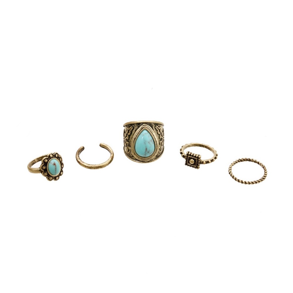 Boho Gypsy Midi Ring Set Gold